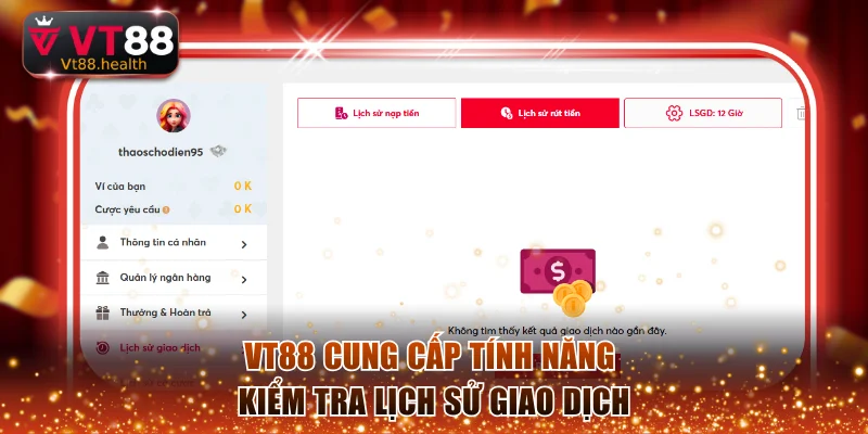 Giao diện để mọi người kiểm tra lịch sử giao dịch của mình