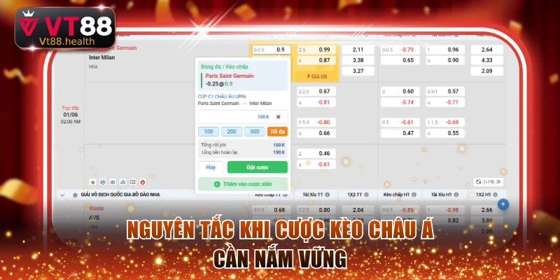 Nguyên tắc khi cược kèo châu Á cần nắm vững
